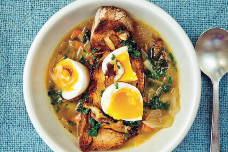 A freezer full of stock and a  handful of shiitakes make Chris Fischer’s mushroom soup